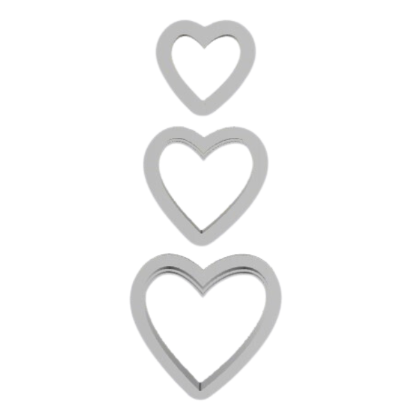 Heart Trio - Polymer Clay Cutter