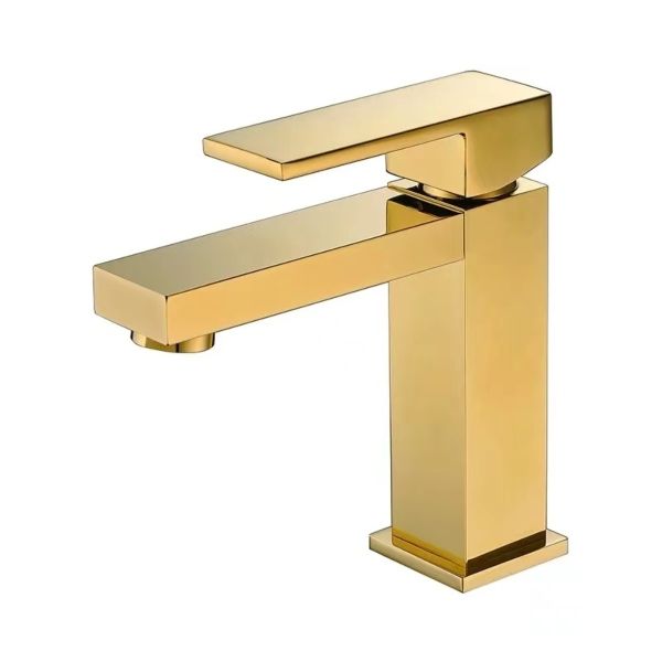 SUS304 Basin Mixer Brushed Gold