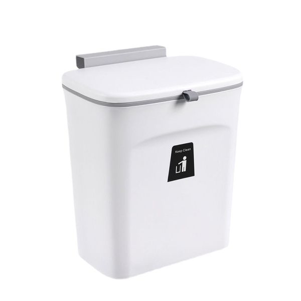 Hanging Compost Bin, 2.4 Gallon Mountable Trash Can with Lid for Kitchen