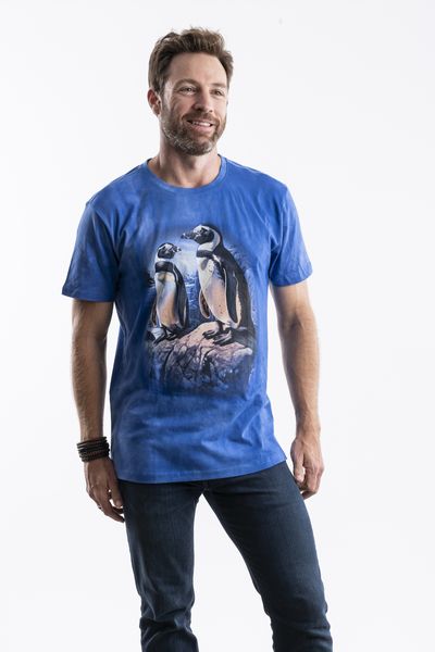 Kool Africa - Blue Animal Dyed T-Shirt - Tweens -Penguins- For Boys &amp; Girls