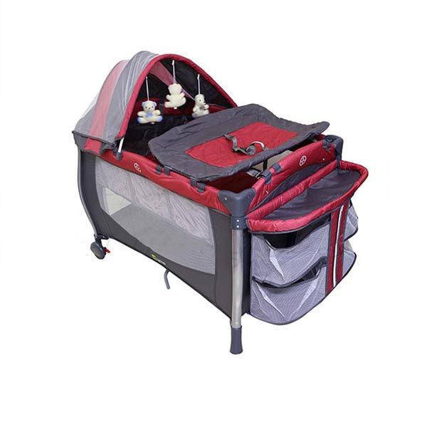 High Quality Foldable Child Baby Travel Cot Bed - Red