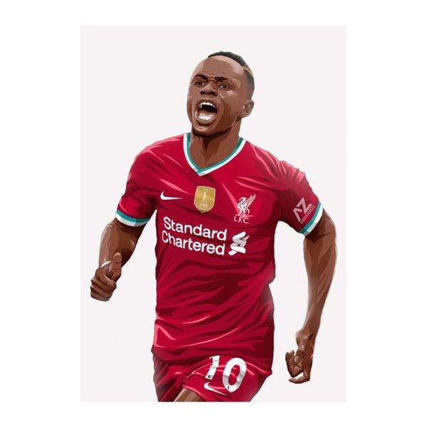 Sadio Mane Cartoon Poster - A1