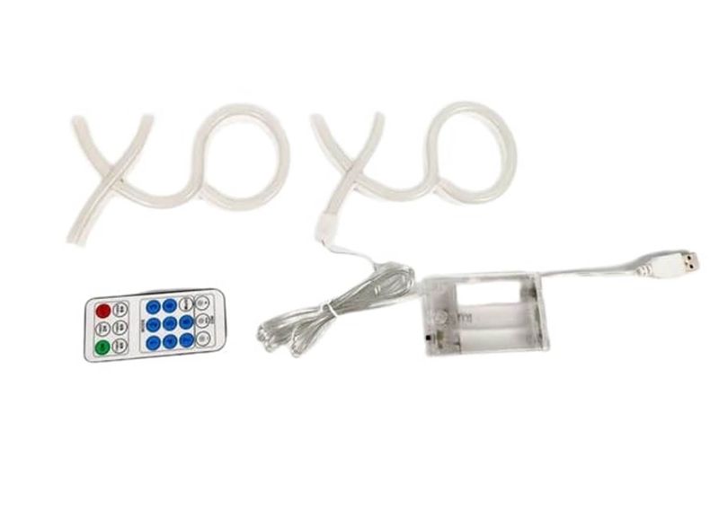 USB Powered Acrylic XOXO Neon Lamp Wall Decoration Hanging Sign Purple