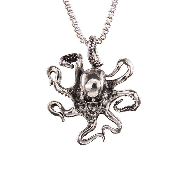 Hip Hop Skull Octopus Pendant Necklace