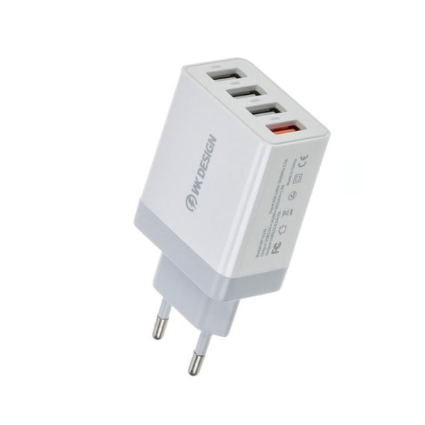 4 USB Ports Fast Travel Charger, EU Plug
