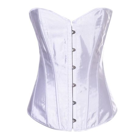 Woman White Shapewear Corset Top With Tie Up Back