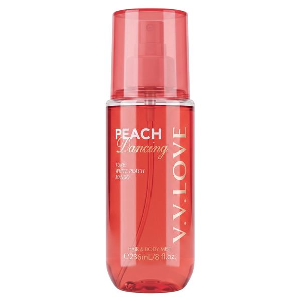 V.V.LOVE Peach Dancing Hair and Body Mist Fragrance Spray 236ml For Her