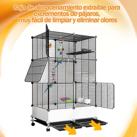 74x37x139CM Metal Mobile Bird Cage Parrot Cage Birds Canary Cage Image
