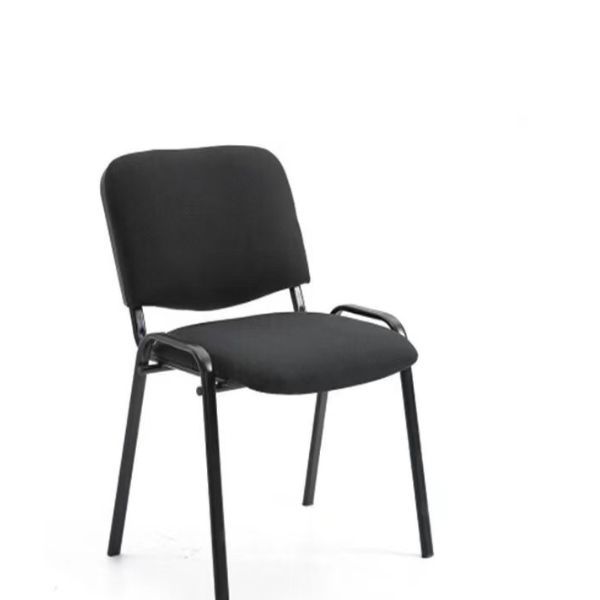 Black Padded Office Accent Chair with Durable Metal Frame