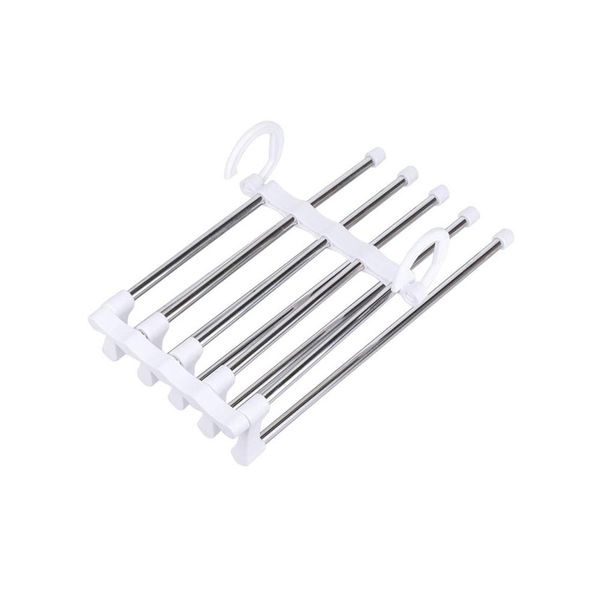 5 in 1 Space Saver Trouser Hangers Organizer - White