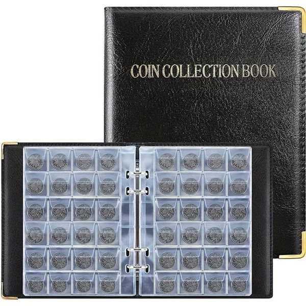 Coin Collection Album Holder - with 360 Transparent Coin Pockets, 20 Pages