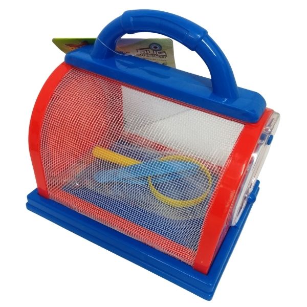 Insect Viewer / Bug Capture Kit 19cm - 3 Piece Set Blue/Red)