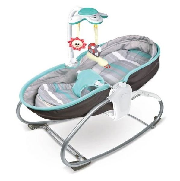Baby 5-in-1 Rocker Bassinet - Multi-Function Seat with Vibration and ToyBar