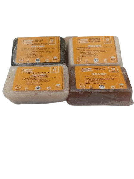 Holistic Skin Detox Soap Set Sea Moss, Rooibos, Tumeric, Activated Charcoal