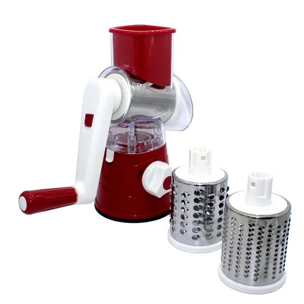 Manual desktop drum grinder, three in one rotary shredder slicer