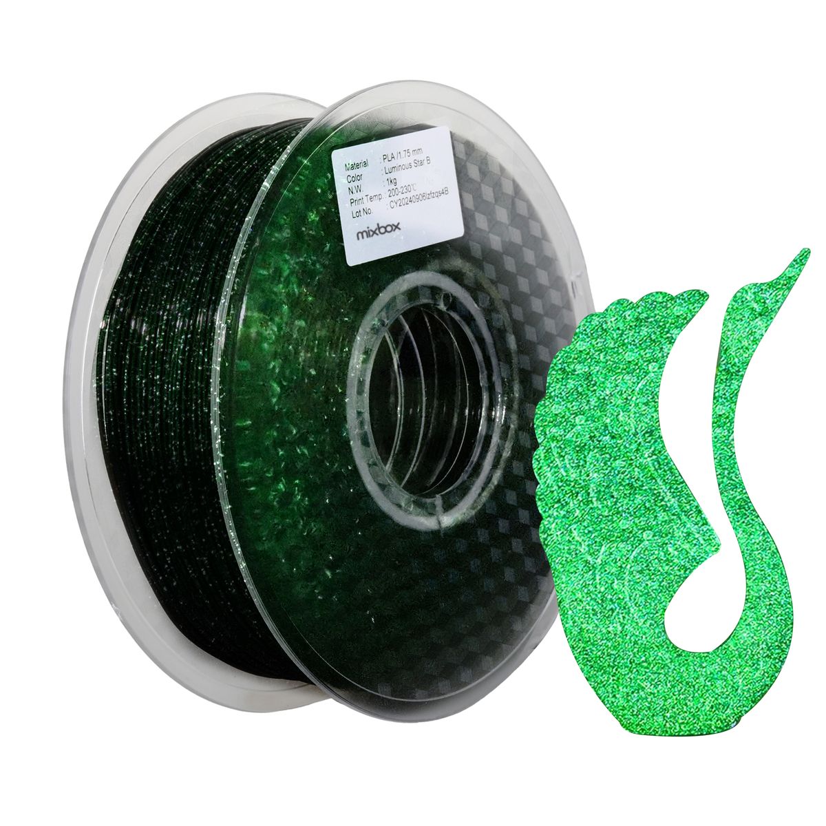 Mix Box 3D Printing PLA Glow in The Dark Filament 330m,1.75mm ,1KG