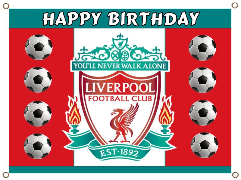 Liverpool Happy Birthday Banner PVC 1.3MX900MM