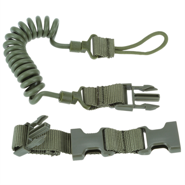 Safety Rope Wear-Resistant Elastic Keychain Lanyard Dark Green