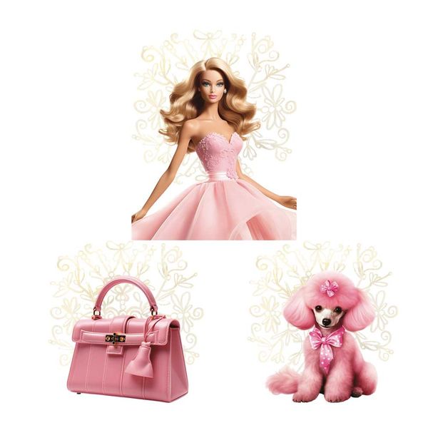 Blonde Girl with Handbag and Poodle A3 Prints -Unframed