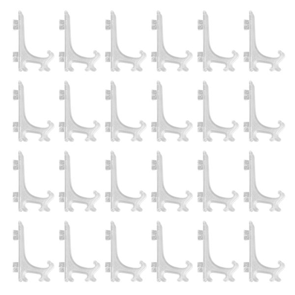 3 Inch Clear Plastic Stand Cookie Holder Display Stand (24 Pack)