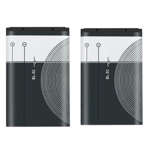Pack Of 2 BL-5C Rechargeable Li-on Battery 1020Mah