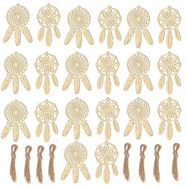Craft Wooden Die Cut Dream Catchers Set of 20 (11cm) Summer