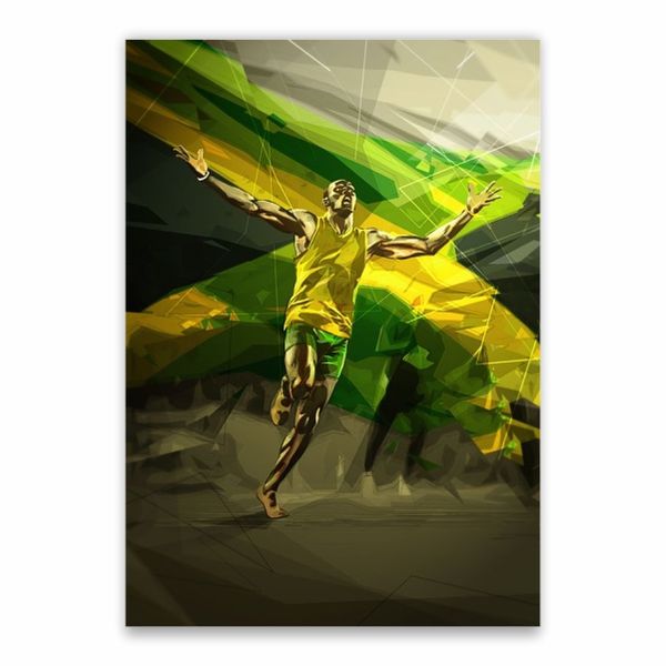 Usain Bolt Jamaica Flag Poster - A1