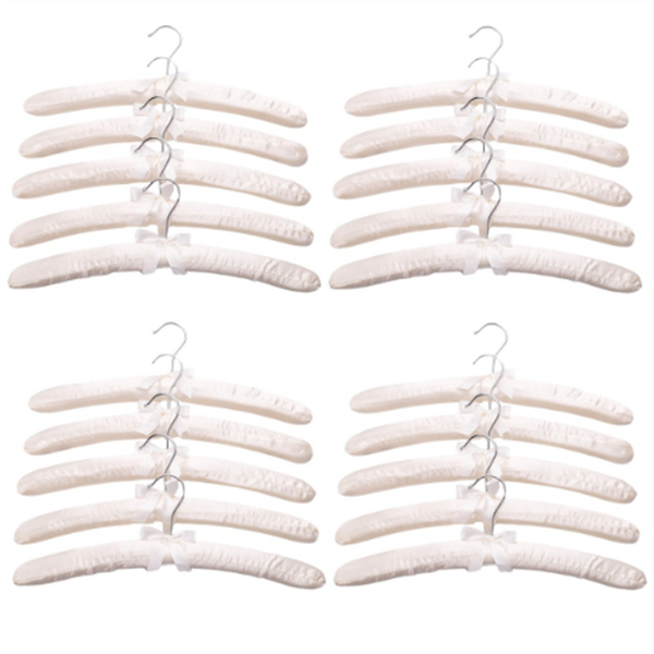 20Pcs Satin Padded Hangers For Delicate Wedding Dresses Silk Hangers