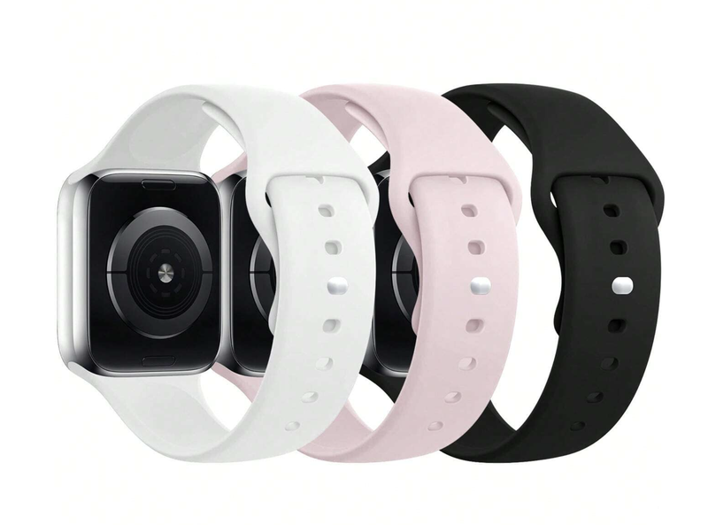 3pc Silicone Replacement Straps Compatible With Apple Watch 38 40 41 mm