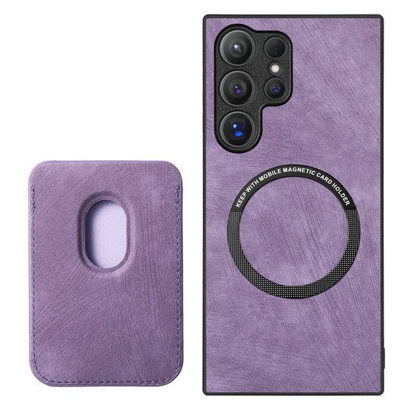 Retro Leather + TPU Phone Case, Removable Card Slot Compatible with Samsung S25 Ultra