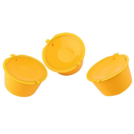 RECAPS Refillable Reusable Coffee Pods Compatible with Dolce Gusto Brewers  3 Pack (Yellow Green White)