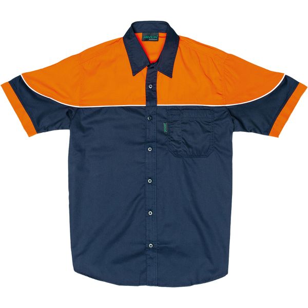 Javlin - Men's Two Tone Pit Shirt - Navy &amp; Orange