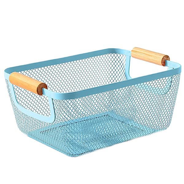 Mesh Basket with Wooden Handles - Large