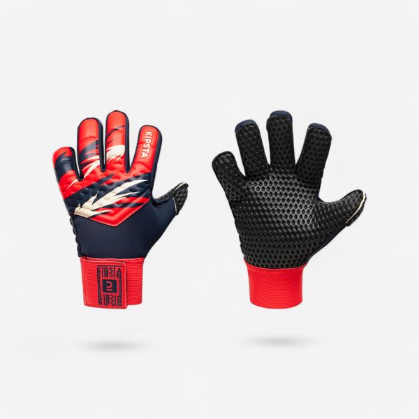 Kipsta Kids' Football Goalkeeper Gloves F100 Superesist - Red &amp; Blue