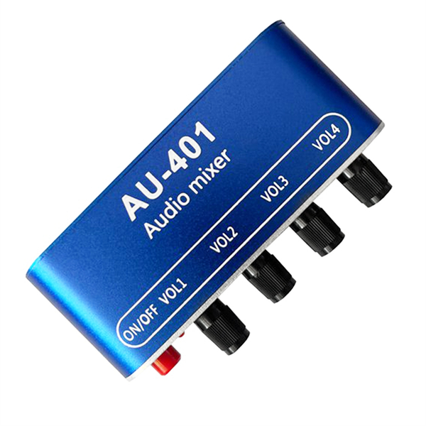 DC 5V-12V AU-401 Stereo Audio Mixer 4 Input 1 Output Individually