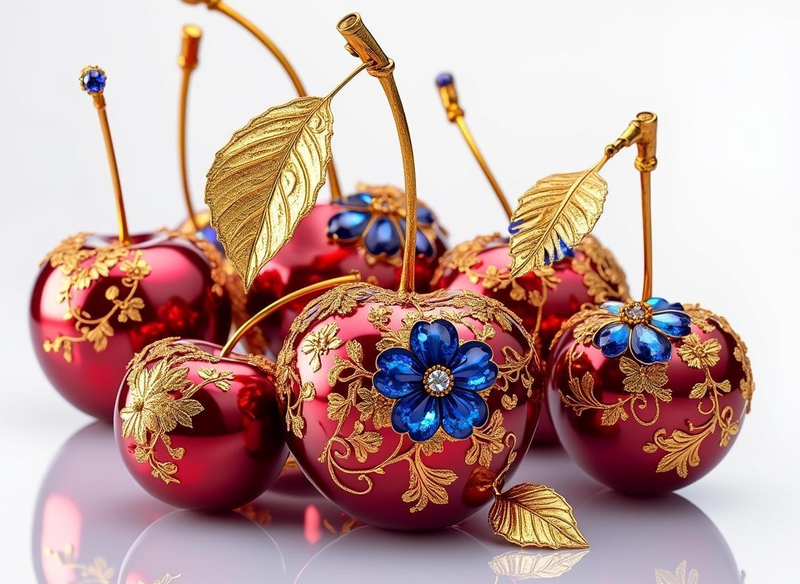 Modern Canvas Wall Art Home Decor - Royal Cherries