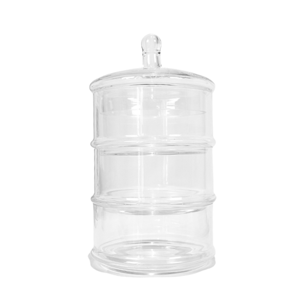 3-Tier Glass Storage Jar - Candy Nuts and Snacks 22cm