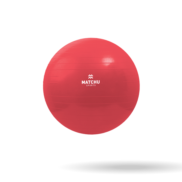 Exercise Ball 55cm - Anti-Burst - Gym Ball - Yoga Ball - Pilates Ball - Red