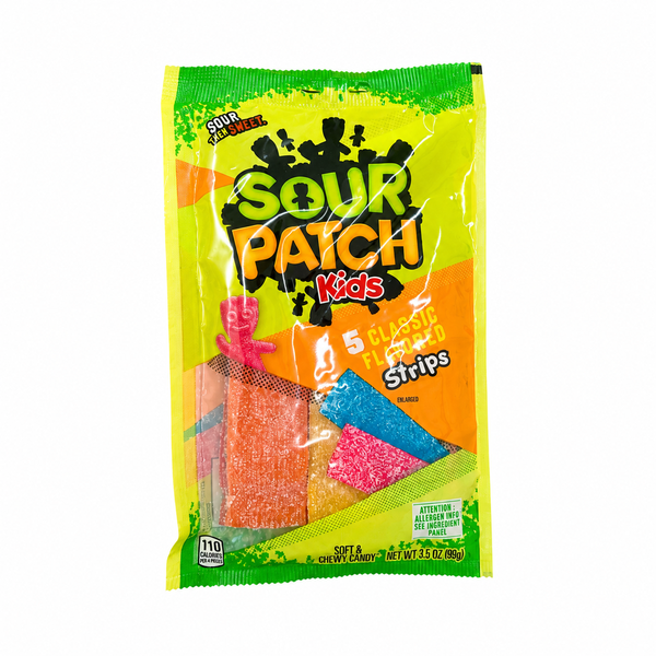 Sour Patch Kids Classic Flavored Strips Soft &amp; Chewy Candy - 99g