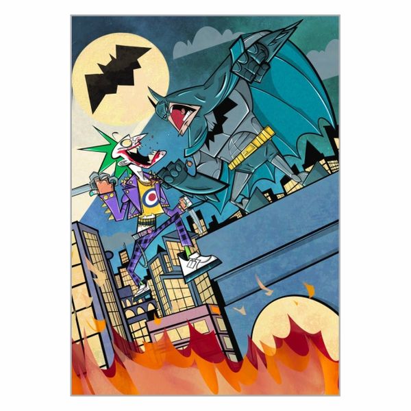 Batman And Joker Building Poster - A1