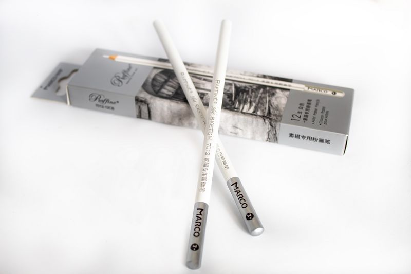 Marco Raffine White Pastel Pencils 12 Piece