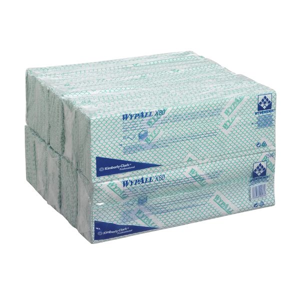 WypAll X50 Interfold Cloths - Green (Pack of 50 Cloths)