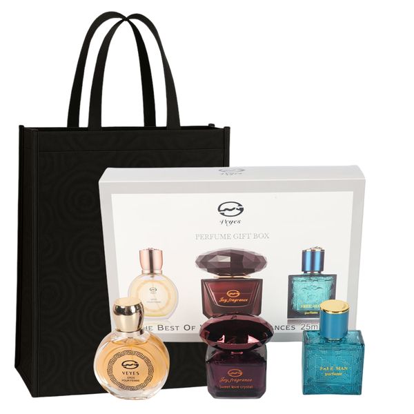 Veyes Elegant Perfume Gift Box for Women | 3 x 25ml EDT &amp; Gift Bag Combo