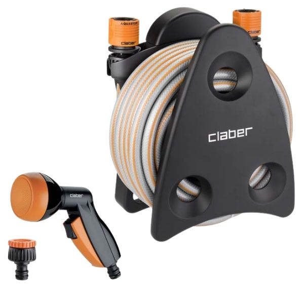 Claber Hose Reel with Mini Garden Hose (10m) and Gardening