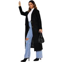 I Saw It First Ladies - Black Faux Wool Lined Belted Formal Coat