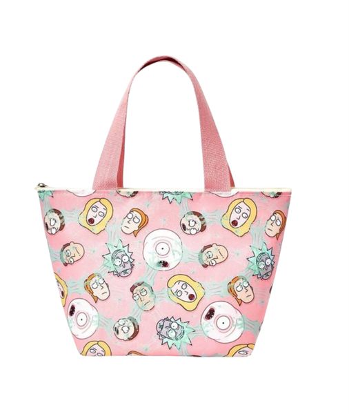 Rick and Morty Character Faces Insulated Lunch Bag