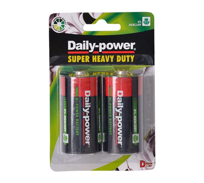 Super Heavy Duty Batteries Size D- Pack of 2