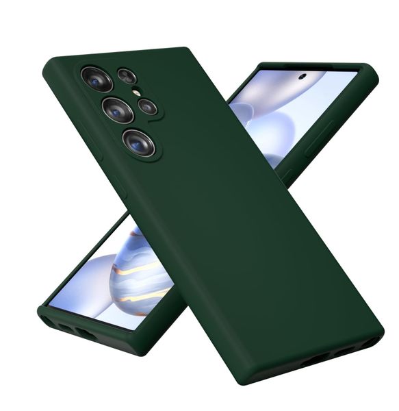 Liquid Silicone Back Case Compatible For Samsung S24 Ultra - MidnightGreen