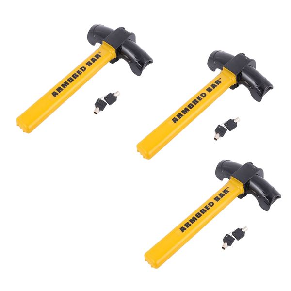 Vehicle Security Armoured Steering Lock Bar - 3 Pack