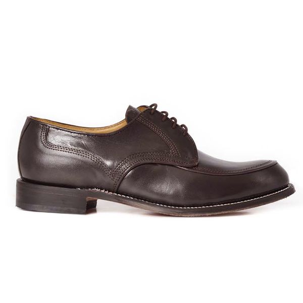 Crockett &amp; Jones Glace Kid Café Formal Lace Up-Dark Brown